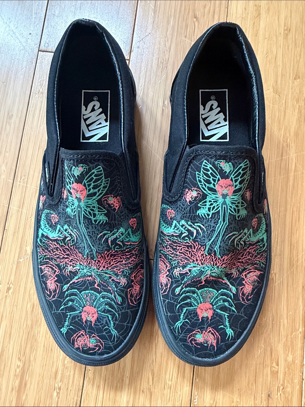 Vans Women's Black “Evil Omens Glow” Slip-On Sneakers